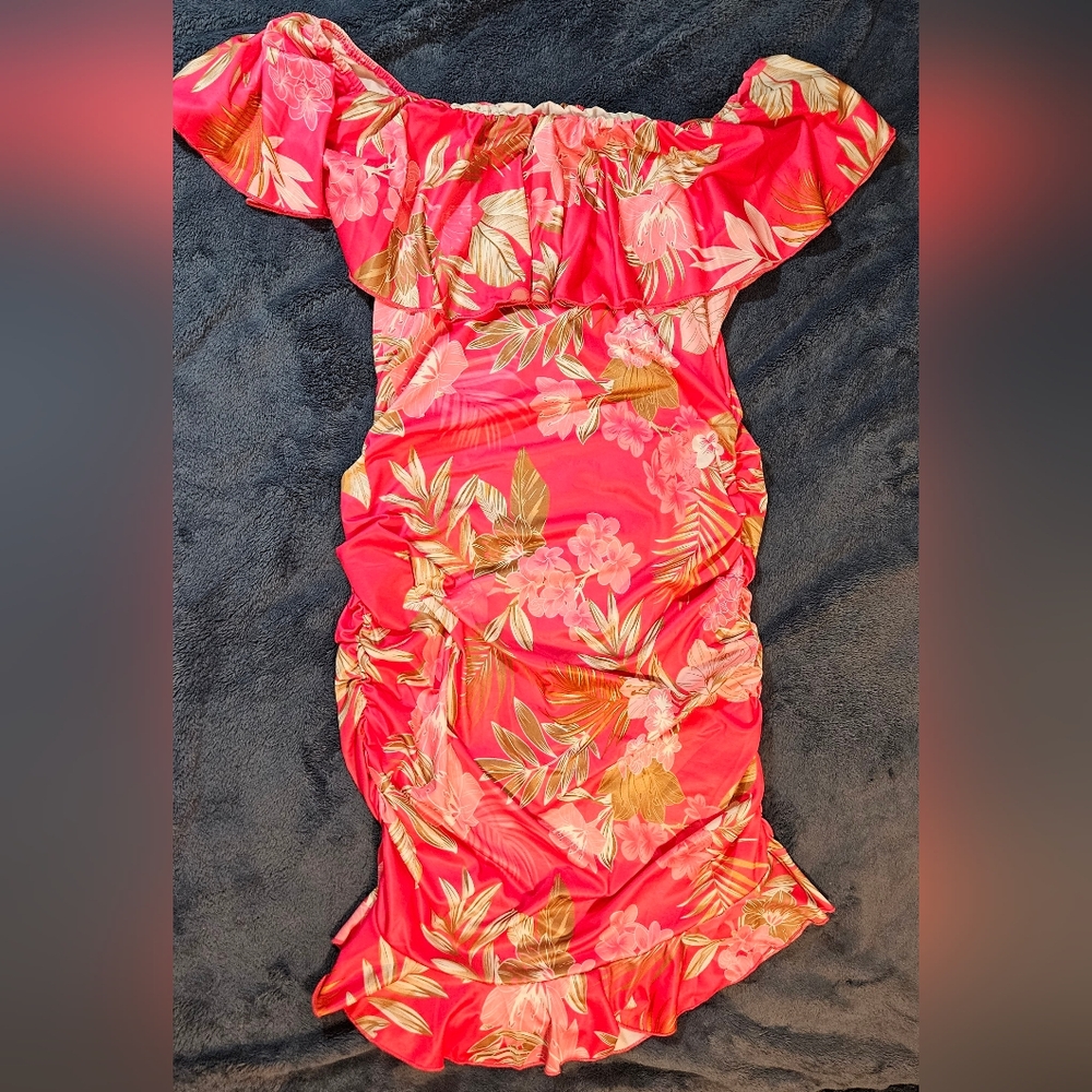SHEIN Pink Floral Maxi Dress
